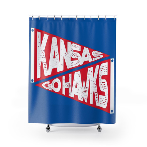 KANSAS GO HAWKS Shower Curtains for KU Jayhawks Fans