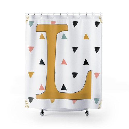 Initial L Monogram Shower Curtains