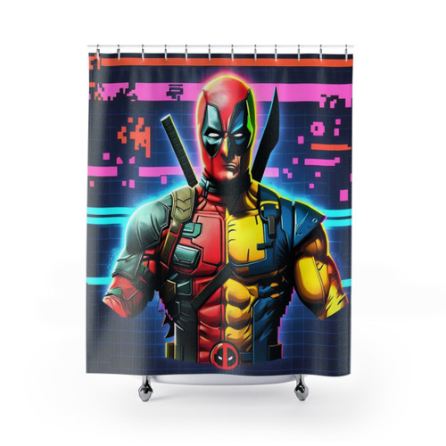 Vintage Heroic Duel Shower Curtains - Classic Comic Book Style