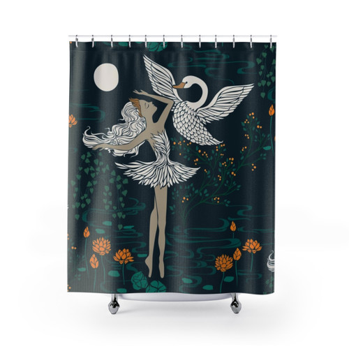 Swan Lake Odette Shower Curtains