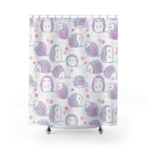 Spring Hedgehog Pattern Shower Curtains
