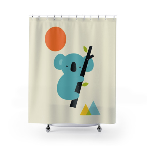 Colorful Little Dreamer Shower Curtains with Koala, Dream, and Universe Designs
