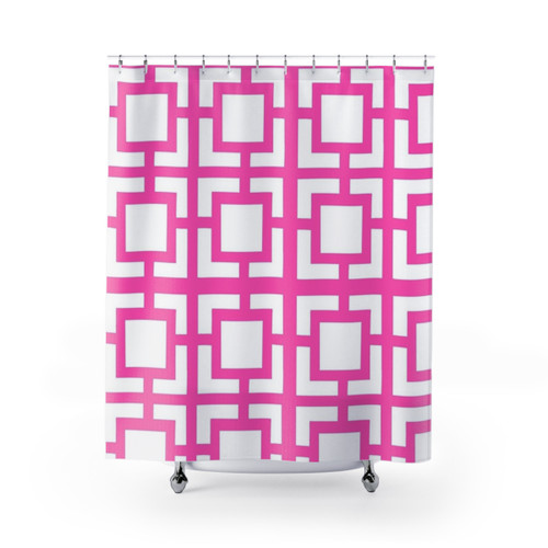 Pink Palm Springs Mid-Century Modern Shower Curtain