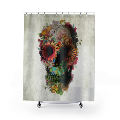 Skull 2 Shower Curtains - Spooky Bathroom Decor