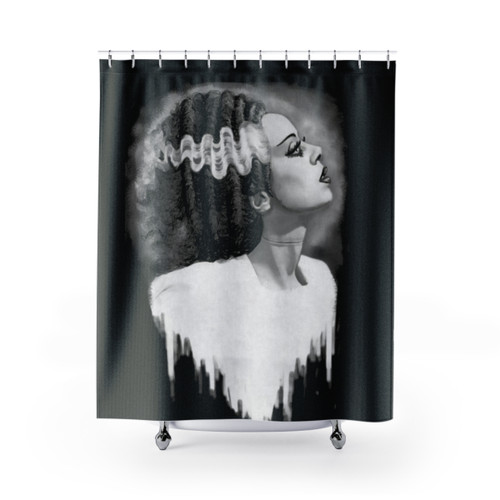 Bride of Frankenstein Shower Curtain - Frightening Movie Monster Art