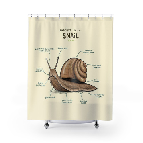 Cute snail anatomy design shower curtain