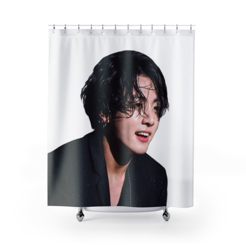 BTS Jungkook Long Hair Shower Curtain