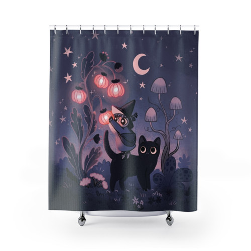 Magical Garden Shower Curtain featuring witchy elements