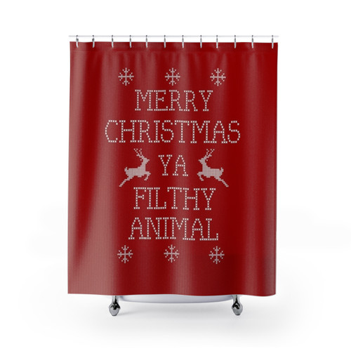 Funny Christmas Shower Curtains with Home Alone Quote