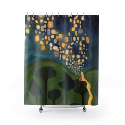 Tangled Floating Lanterns Shower Curtain