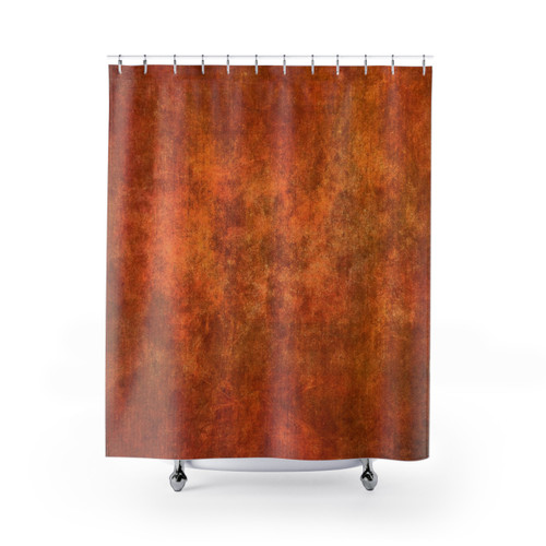 Textures #8a Shower Curtains with Vibrant Rust and Stone Patterns