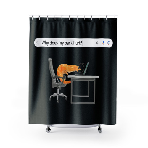 Meme shower curtain for back pain relief
