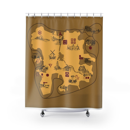 The Witness Boat Map Shower Curtains