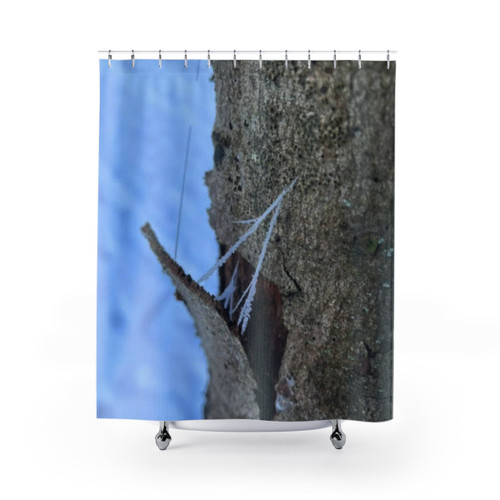 Frosty Tree Shower Curtain for Cozy Winter Bathroom Decor