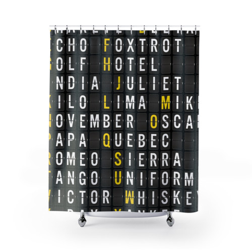 Alpha-Bravo-Charlie Aviation Themed Shower Curtains