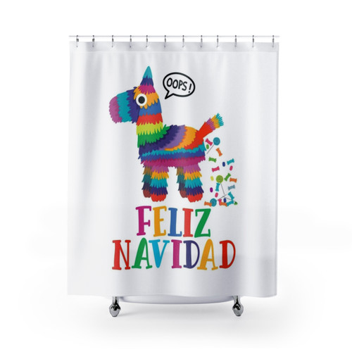 Feliz Navidad Mexican Piñata Shower Curtain