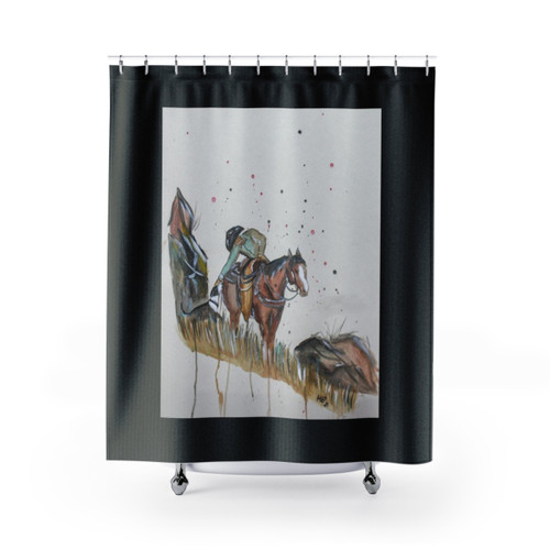 Thankful for a Good Dog Shower Curtain with Western and Ranch Life Motifs