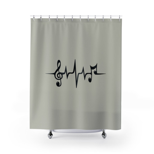 Music Pulse Heartbeat Notes Shower Curtains