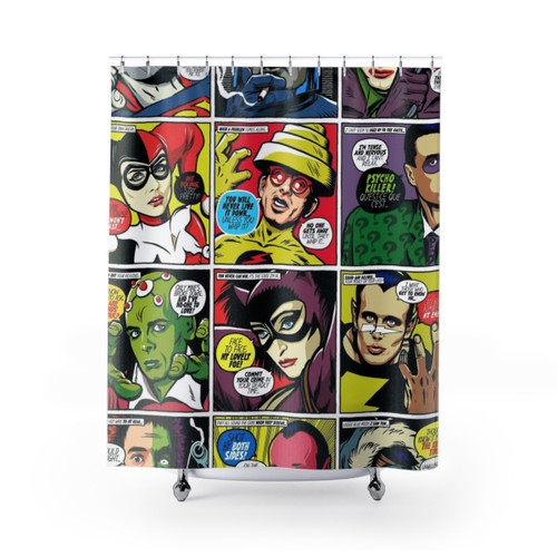 Post-Punk Inspired Shower Curtain with Unique Patterns