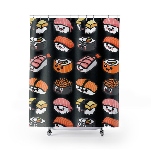 Sushi Family Shower Curtains - Kawaii Japanese Food Decor