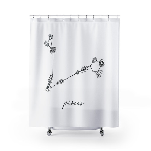 Zodiac Wildflower Constellation Shower Curtains