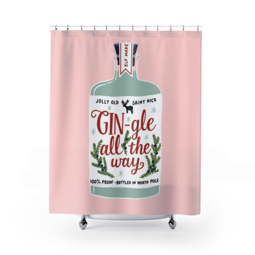 Gin-themed Christmas Shower Curtain