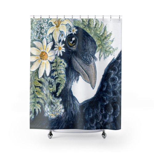 Cute Crow Selfie Shower Curtain