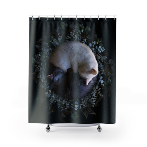 Purrvana Zen Cat Shower Curtains