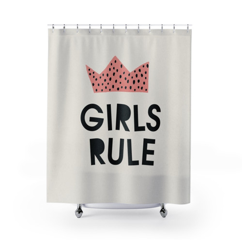 Abstract mid-century modern kids shower curtain