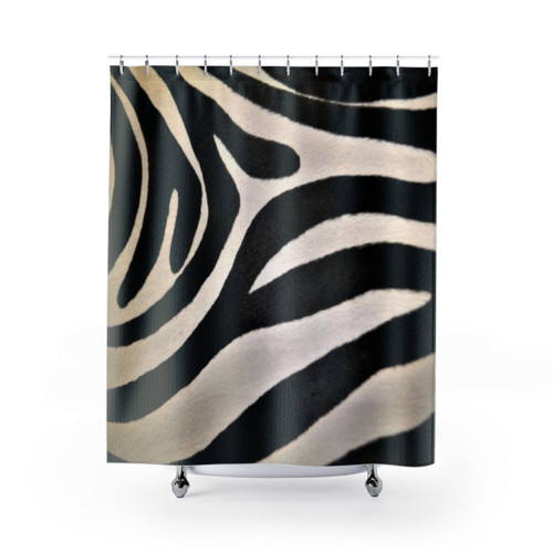 Zebra print shower curtains for safari decor