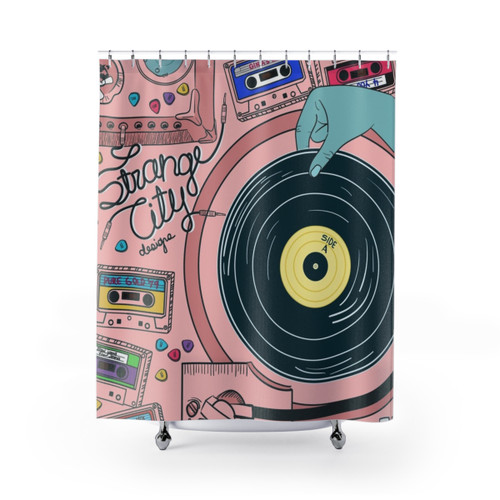 Strange City Music-Inspired Shower Curtain