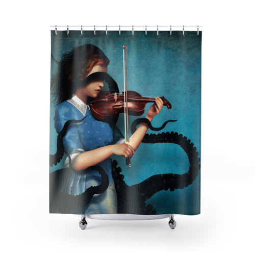 Sonata Shower Curtains with Surreal Dark Fantasy Design