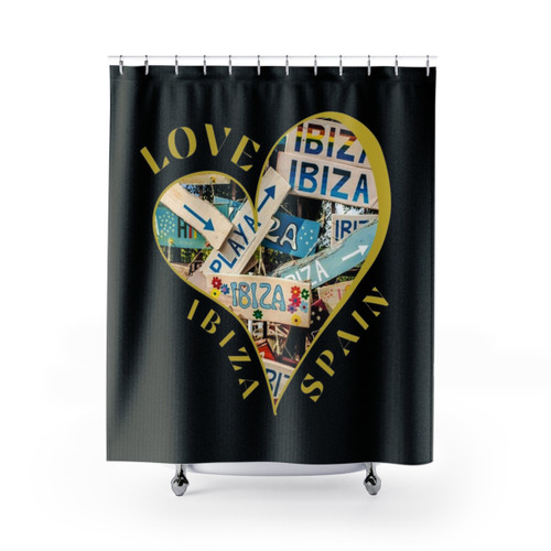 Colorful Ibiza Spain Shower Curtains