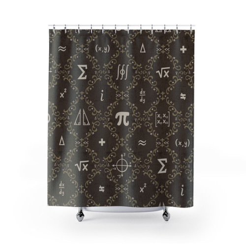Vintage Math Damask Shower Curtain