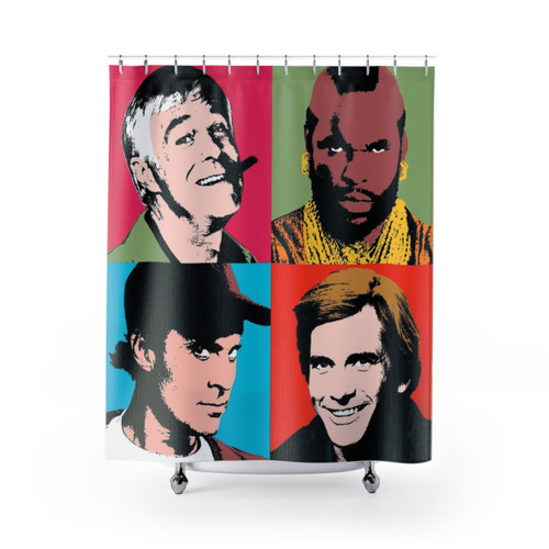 The A-Warhol Team Shower Curtains