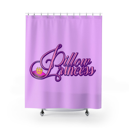 Pink Princess Shower Curtain with Tiara Design
