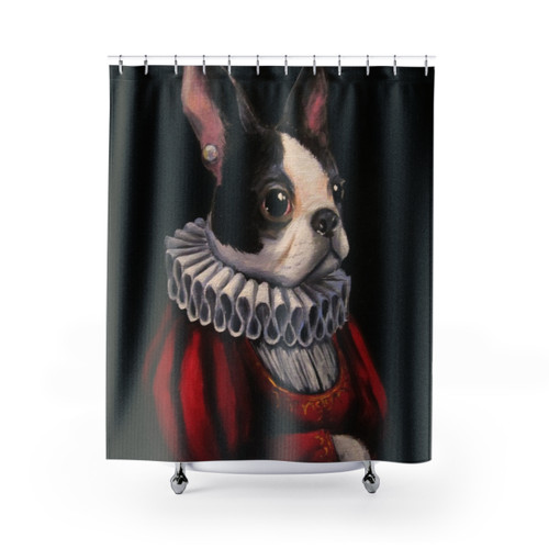 Steampunk Lady in Red Shower Curtain