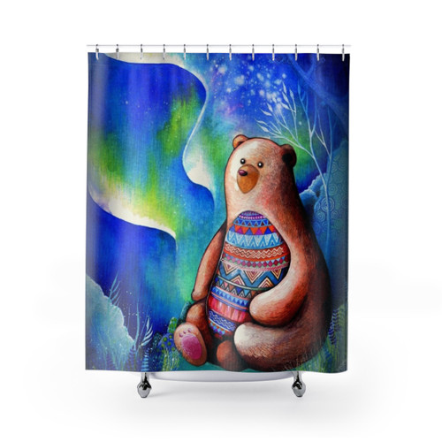 Spirit Bear Shower Curtain with Nature Landscape