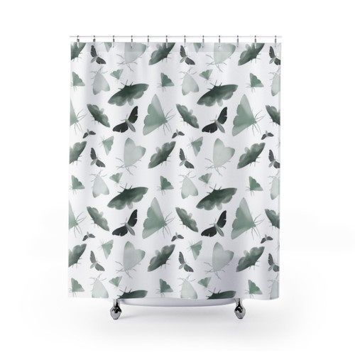 Watercolor Moths Shower Curtains for Bathroom Decor