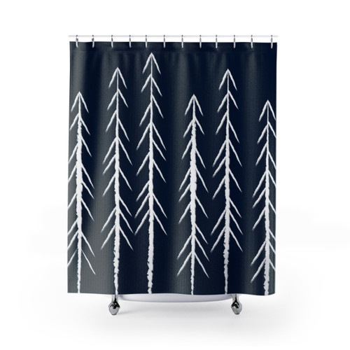 Pine Trees Shower Curtain - Rustic Bathroom Decor