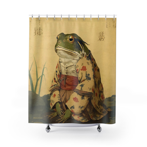 Vintage Japanese Unimpressed Frog Shower Curtain