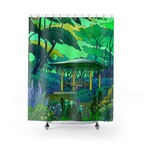 Rainy Encounter Shower Curtains - Aesthetic, Surreal Design
