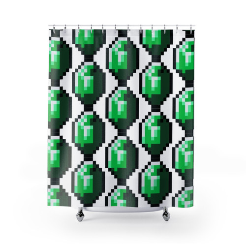 Minecraft Emerald Shower Curtains
