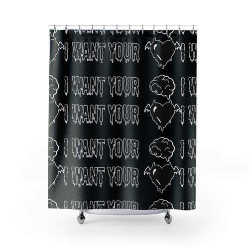 I Want Your Heart & Brain Shower Curtains