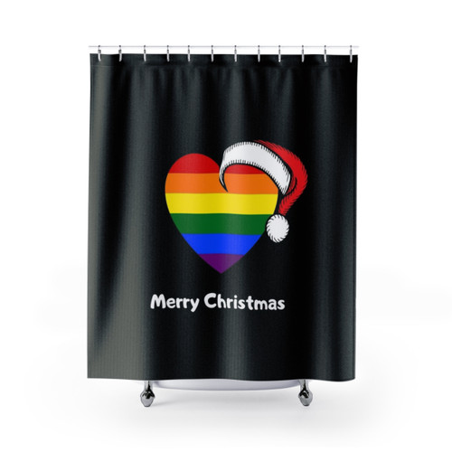 Rainbow LGBTQ+ Christmas Shower Curtains