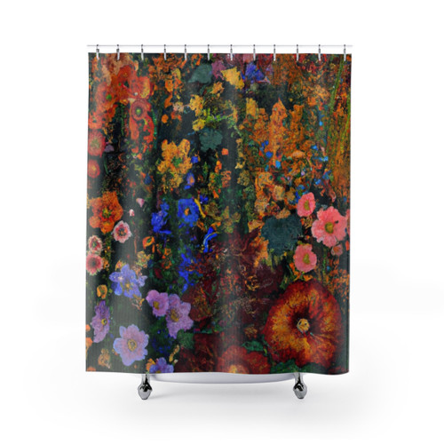 Gustav Klimt Flower Garden Shower Curtains