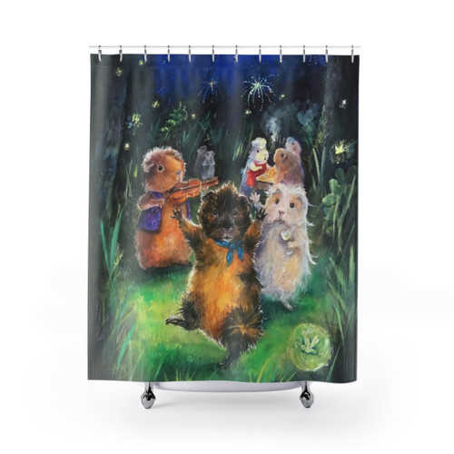 Cute guinea pig shower curtain with watercolor design