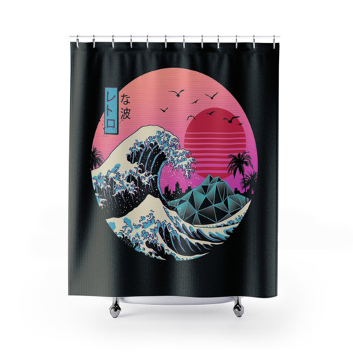 Retro Wave Shower Curtains
