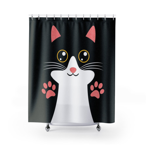Black Cat Shower Curtains for Cat Lovers