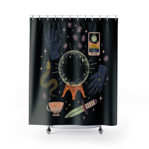Mystical Witch Shower Curtains for Occult Bathroom Decor